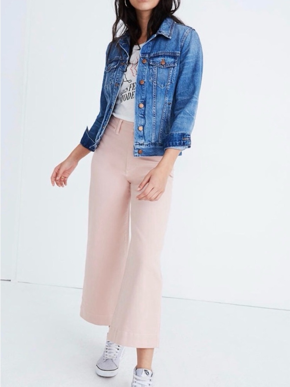 Madewell Emmett Wide-leg crop pant. Pink. Size 27.